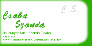 csaba szonda business card